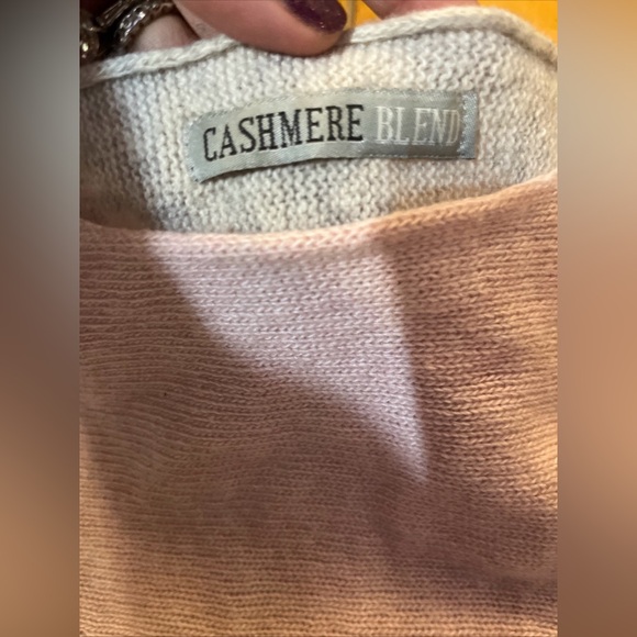 Cashmere Blend Women’s Sweater Made in Italy Two Toned Pink/Grey Size L - Picture 7 of 7